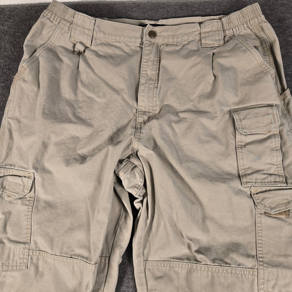5.11 Tactical Cargo Pants Mens 36x30 Khaki Cotton Canvas Utility Work Pockets